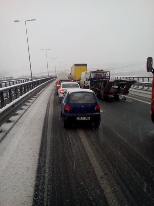 A1 Sibiu-Săliște. Foto: Facebook/InfoTrafic Sibiu -Rusu Liviu