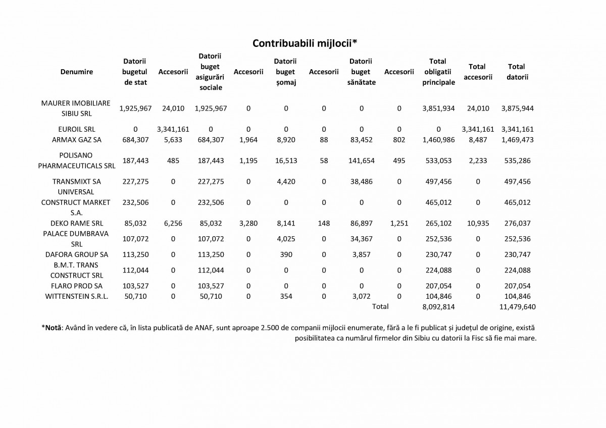 datornici contribuabili mijlocii