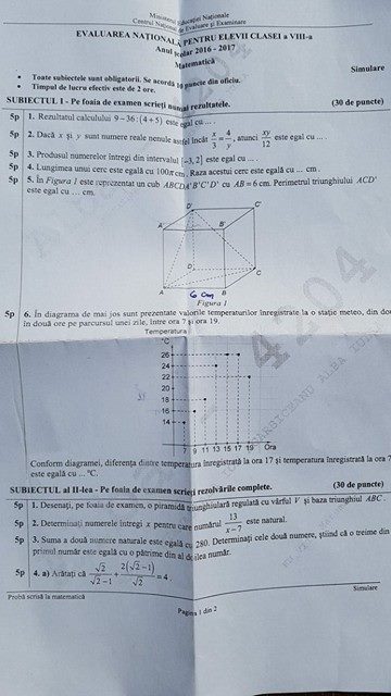 matematica a VIII-a