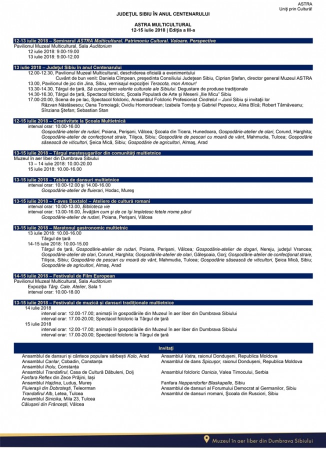 ASTRA MULTICULTURAL 2018 - program general