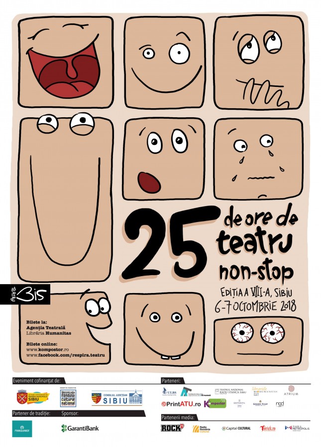 Afis 25 de ore de teatru non-stop