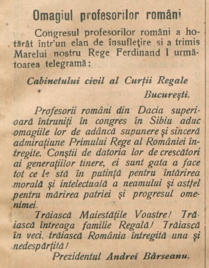 omagiul profesorilor romani