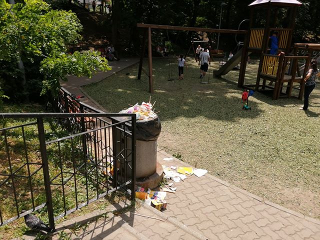 mizerie gunoi parc sub arini
