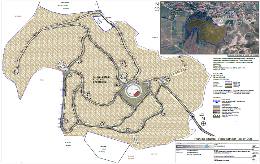 plan parc balnear ocna sibiului