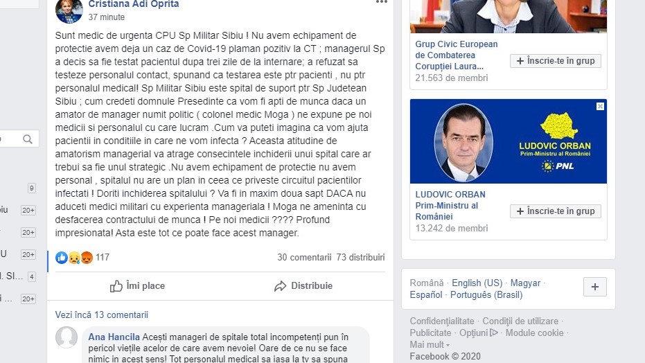 poza postare spital