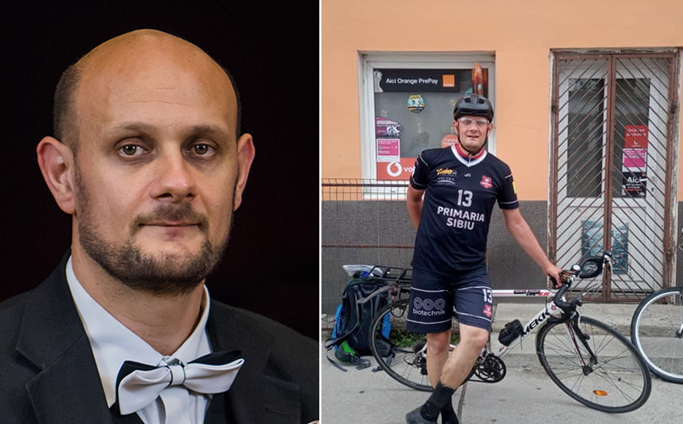 Antonio Andrei Mihail, muzicianul care străbate sute de km cu bicicleta pentru a susține pe FC Hermannstadt