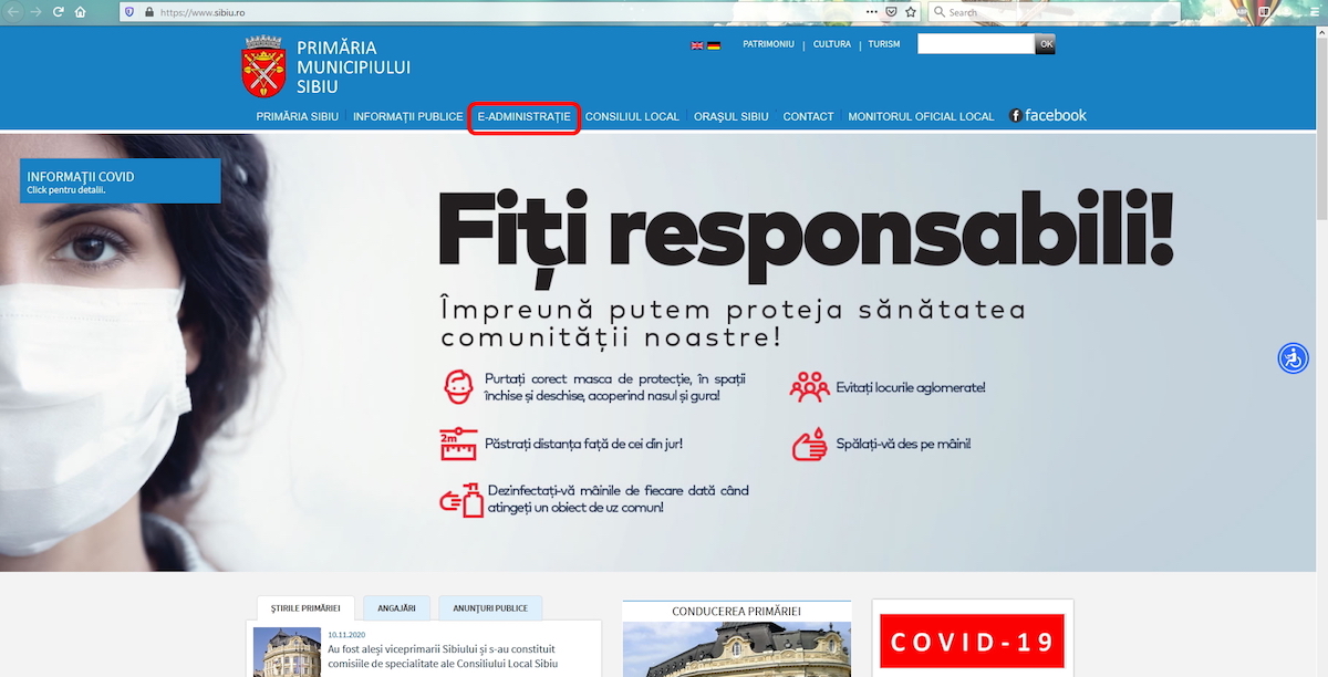 Primăria Sibiu: Folosiți canalele electronice în relație cu Primăria Municipiului Sibiu