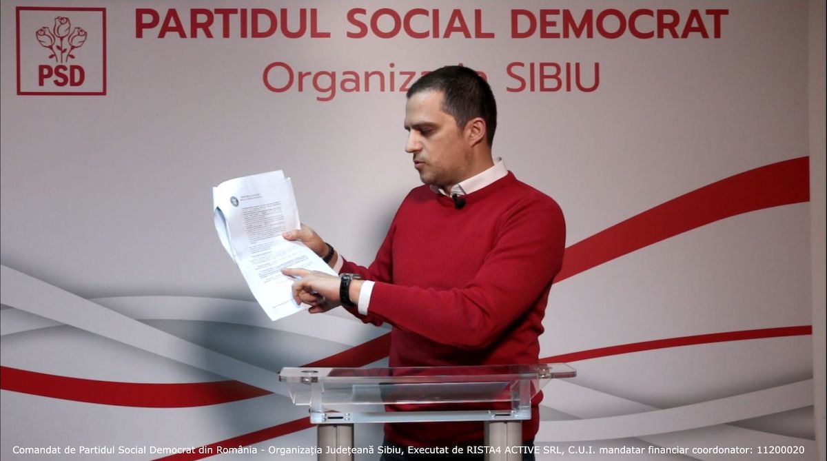 VIDEO. Declarație de presă Bogdan Trif, Președintele PSD Sibiu și candidat pentru Camera Deputaților