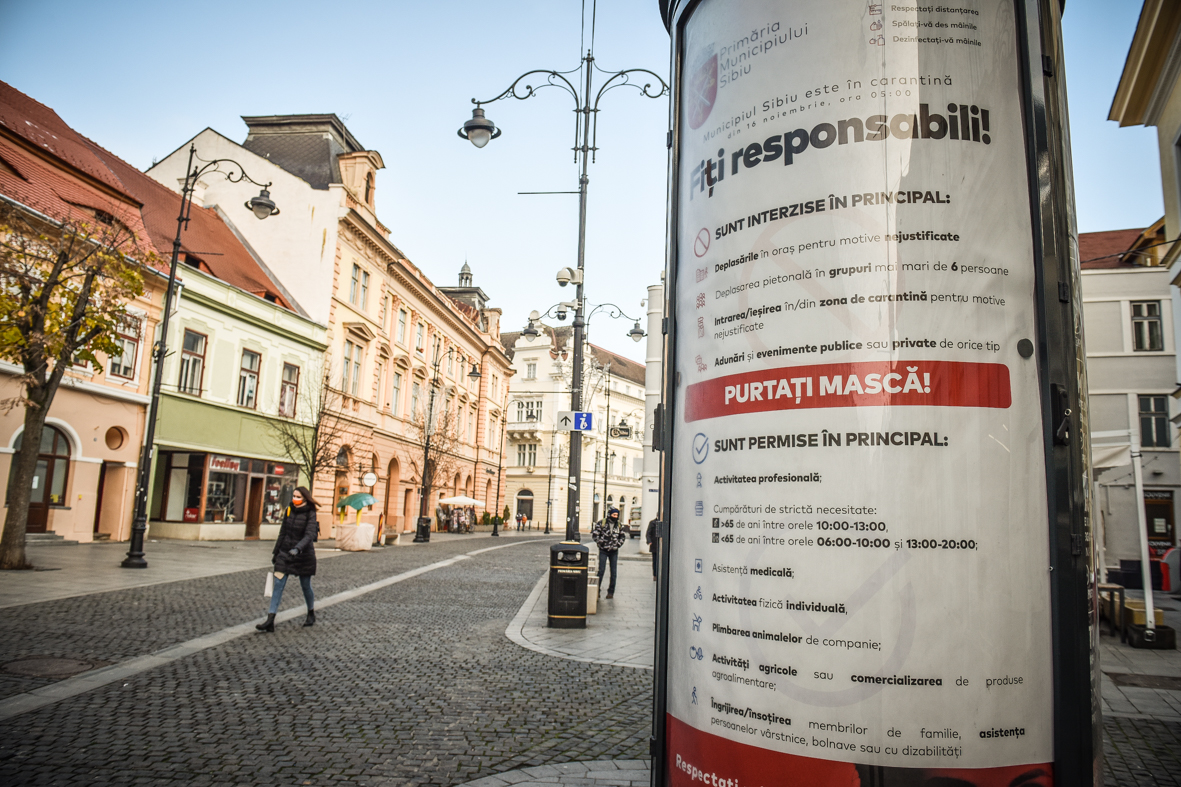 Oficial. Carantina municipiilor Sibiu și Mediaș și a altor șase localități se încheie în această noapte