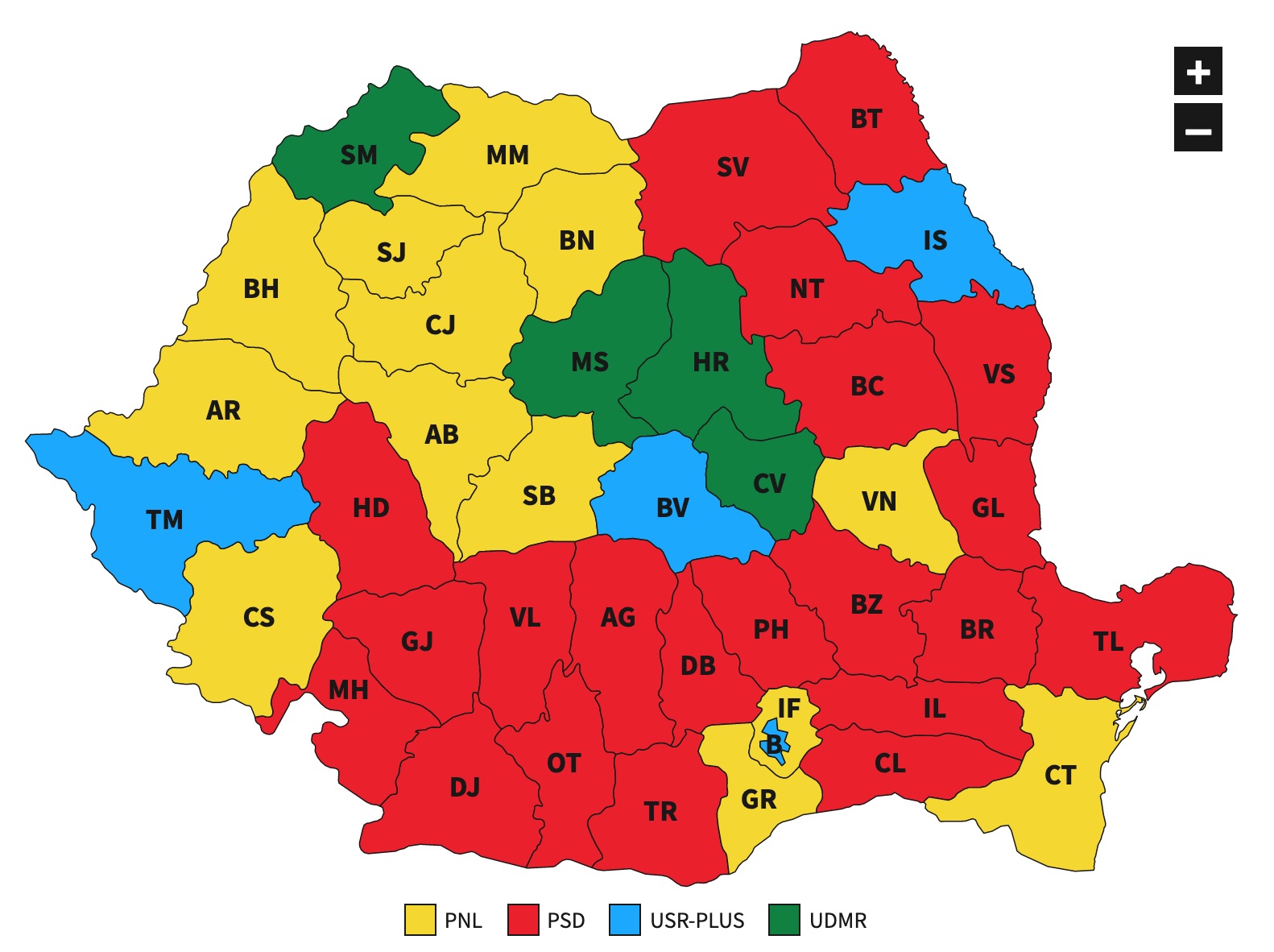 Cum s-a împărțit România. PNL a obținut la Sibiu al doilea cel mai bun scor din țară