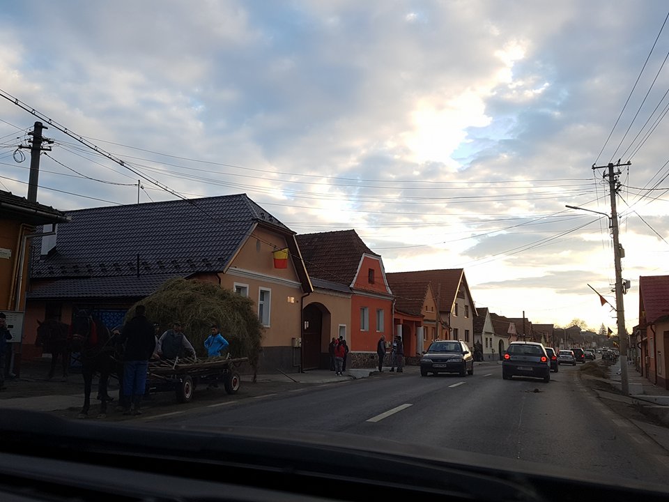 S-a răsturnat cu căruța pe Drumul Național 14