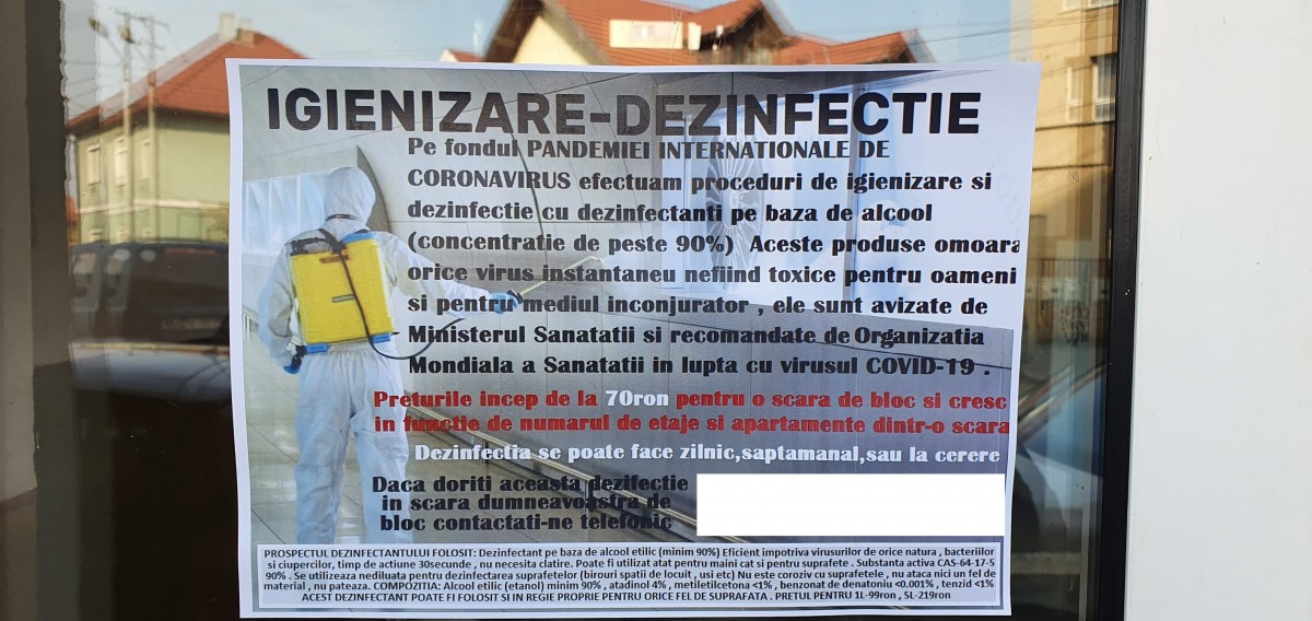 Sibieni înșelați cu substanțe anti coronavirus. 70 de lei - sesiunea de dezinfectare