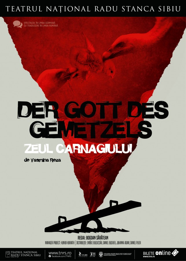 Spectacolul „Zeul carnagiului” are premiera sâmbătă, la TNRS – Sala Studio