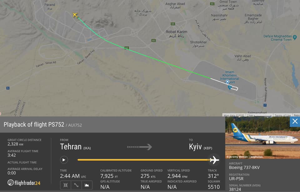 „Nu există supraviețuitori”. Un avion ucrainean cu 180 de oameni la bord s-a prăbușit în Iran