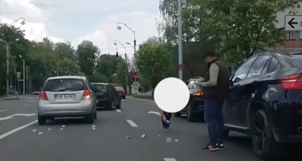 VIDEO A ”plouat” cu bani pe Bulevardul Corneliu Coposu