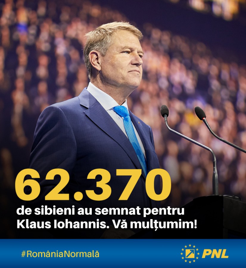 62.370 de sibieni au semnat pentru Klaus Iohannis