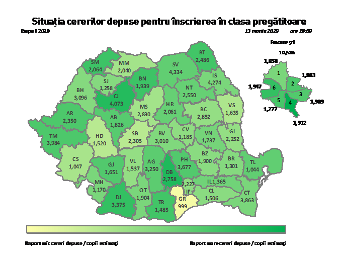 Situația înscrierii în clasa pregătitoare în întreg județul. Peste 100 de cereri depuse online
