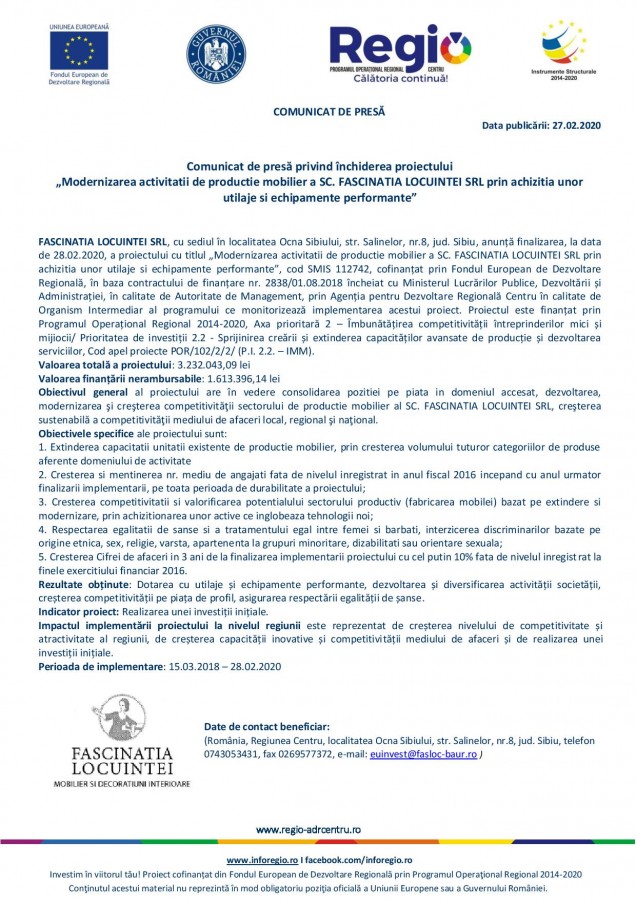 Comunicat de presă