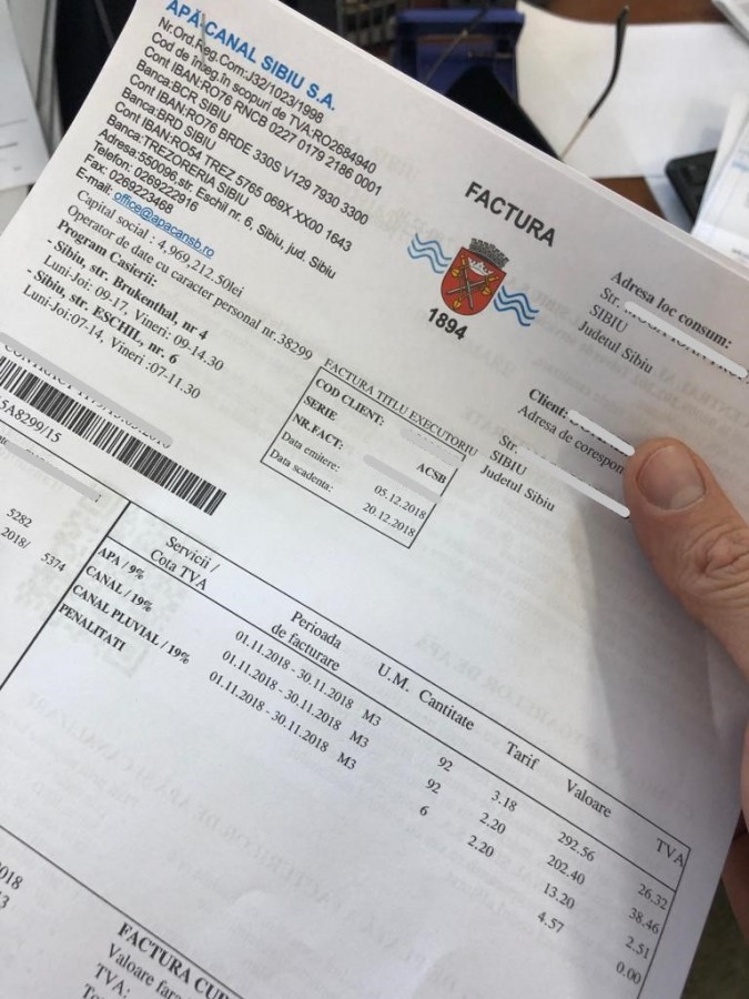 Facturile de apă și canalizare pot fi achitate și prin internet banking la Banca Transilvania