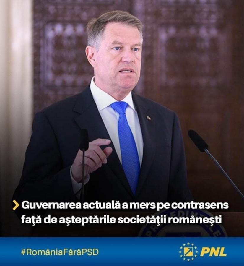 Klaus Iohannis:”Guvernarea actuală a mers pe contrasens față de așteptările societății românești”