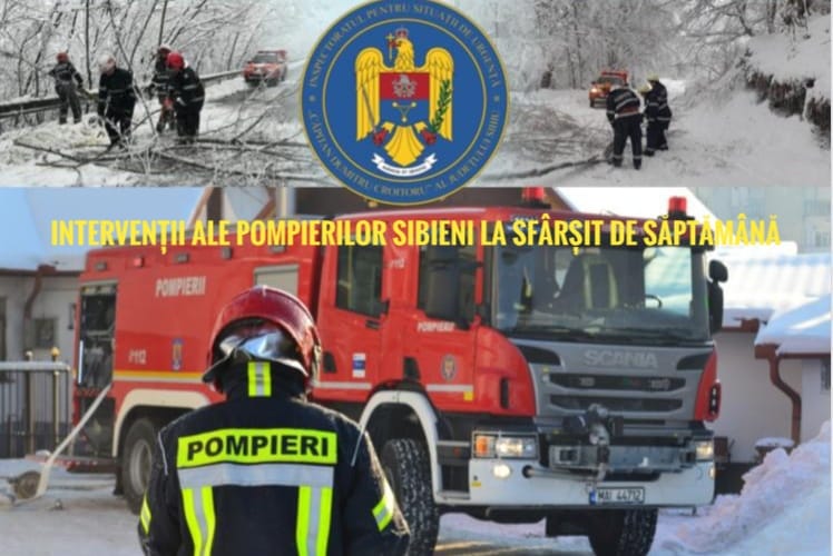 ISU Sibiu : 94 de cazuri medicale, două incendii și curățarea unui teren de muniție rămasă neexplodată, în weekend