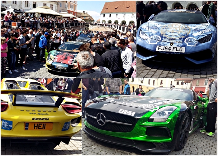 FOTO/VIDEO Imagini cu cele mai scumpe maşini din lume, în Piaţa Mică: de la Lamborghini la Ferrari şi Porsche