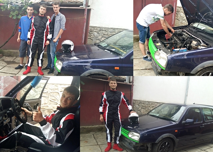 Cu prietenii, în curtea socrului. Cum îşi pregăteşte maşina un pilot fără sponsori: “Golf-ul nu o să arate ca un R5 sau Ferrari, dar e muncit de mine”