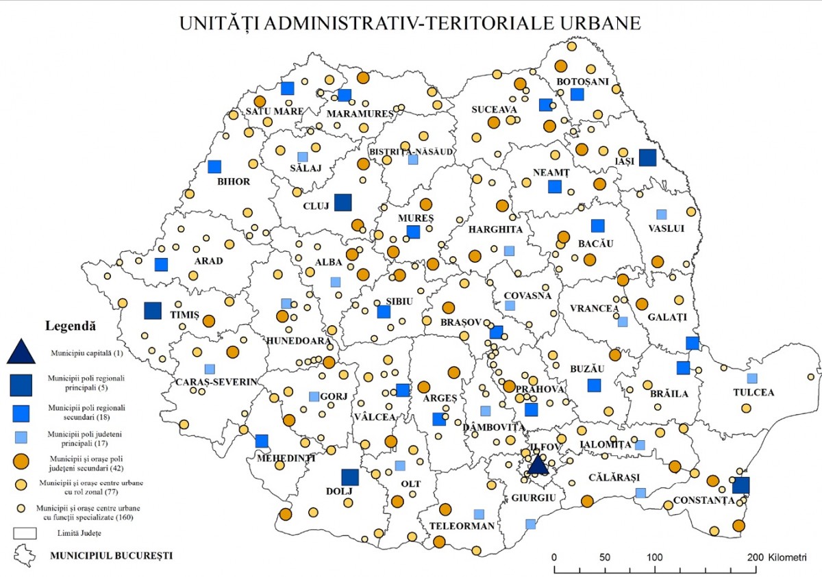 Reclasificarea orașelor și satelor României: Sibiul - oraș de categoria III. Trei comune – poli rurali