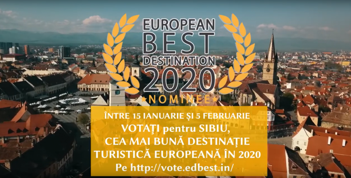 Votați Sibiu în competiția pentru cea mai bună destinație turistică europeană a anului 2020