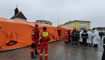 FOTO-VIDEO Exercițiu ISU la gară. În contextul coronavirusului, a speriat câțiva sibieni