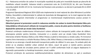 Anunț începere proiect „Modernizarea străzii Calea Dumbrăvii din Municipiul Sibiu“