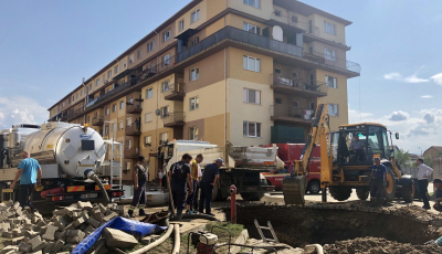 Lucrări de înlocuire a conductei de transport apă din zona Aleea Streiu