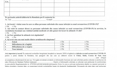 Care sunt informațiile care trebuie furnizate la intrarea în România în contextul coronavirusului