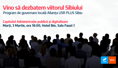 Alianța USR PLUS Sibiu dezbate programul de guvernare locală: Capitolul administrație și digitalizare