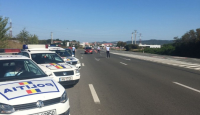 Sibian urmărit de echipaje de polițiști și jandarmi prin două județe