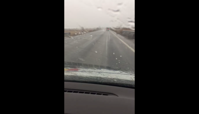 Fenomene meteorologice periculoase, pe A1, în zona municipiului Sibiu VIDEO