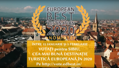 Votați Sibiu în competiția pentru cea mai bună destinație turistică europeană a anului 2020