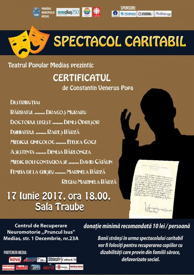 Spectacol caritabil pe scena Sălii Traube din Mediaș