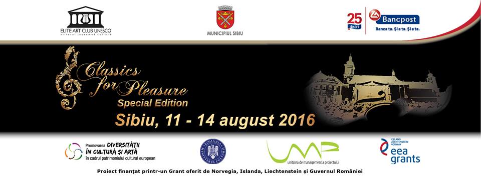 Peste 400 de artişti vor încânta Sibiul la festivalul “Classics for Pleasure” Special Edition