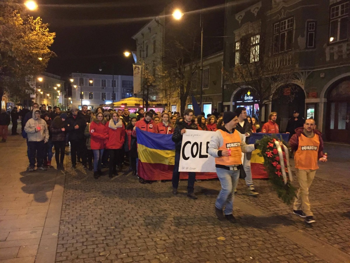 FOTO - VIDEO Peste 200 de sibieni și-au amintit de tragedia din Colectiv