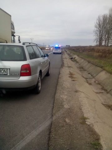 Accident provocat de un biciclist pe DN1