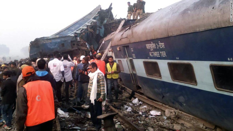 Cel puţin 95 de morţi şi peste 150 de răniţi într-un accident feroviar în India