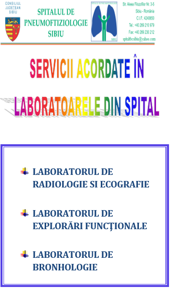 Servicii complexe oferite în laboratoarele de specialitate ale Spitalului de Pneumoftiziologie