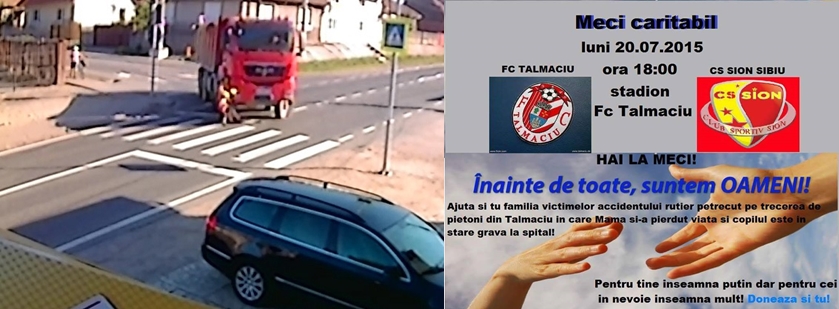 Meci de fotbal caritabil, pentru baietelul de opt ani care si-a pierdut mama intr-un grav accident. In Talmaciu