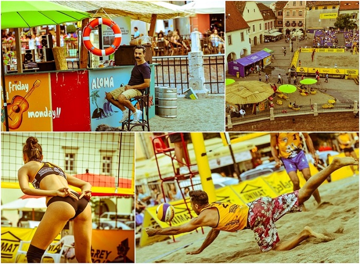 FOTO | Aloha sibiana. Un cocktail racoros, un soare razlet, fete sexy, sute de priviri si plonjoane cu picioarele si mainile infundate in nisip