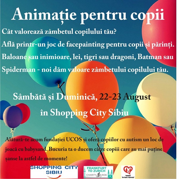 Activitati pentru copii in Shopping City Sibiu, in cadrul unei campanii caritabile