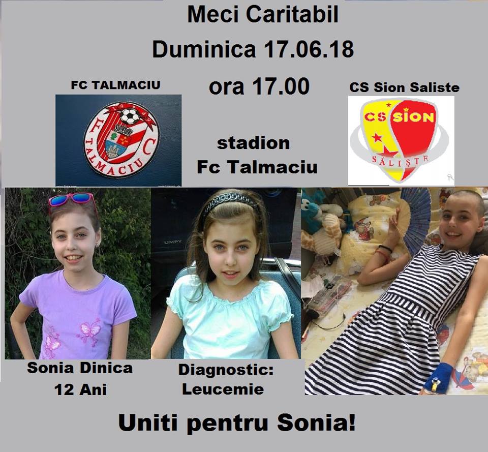 Meci amical pentru susținerea unei fetițe bolnavă de leucemie