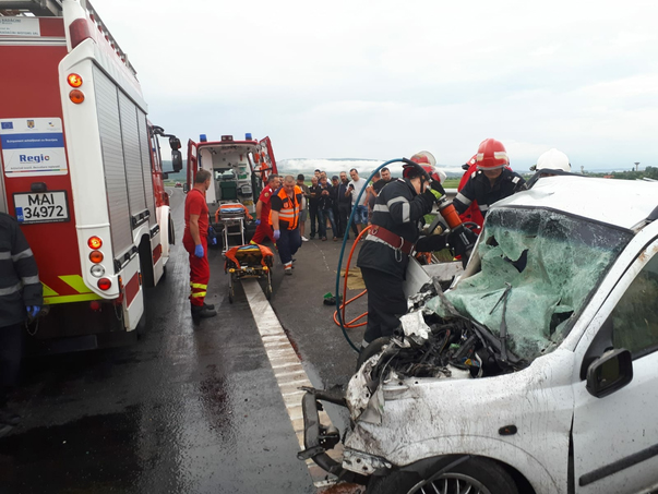 VIDEO | Accidentul de pe A1, produs un șofer care mergea pe contrasens, surprins de camera de bord