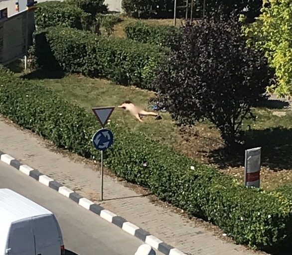 O tânără de 21 de ani, amendată, după ce a vrut să se bronzeze, complet dezbrăcată, în fața Direcției de Finanțe din Giurgiu