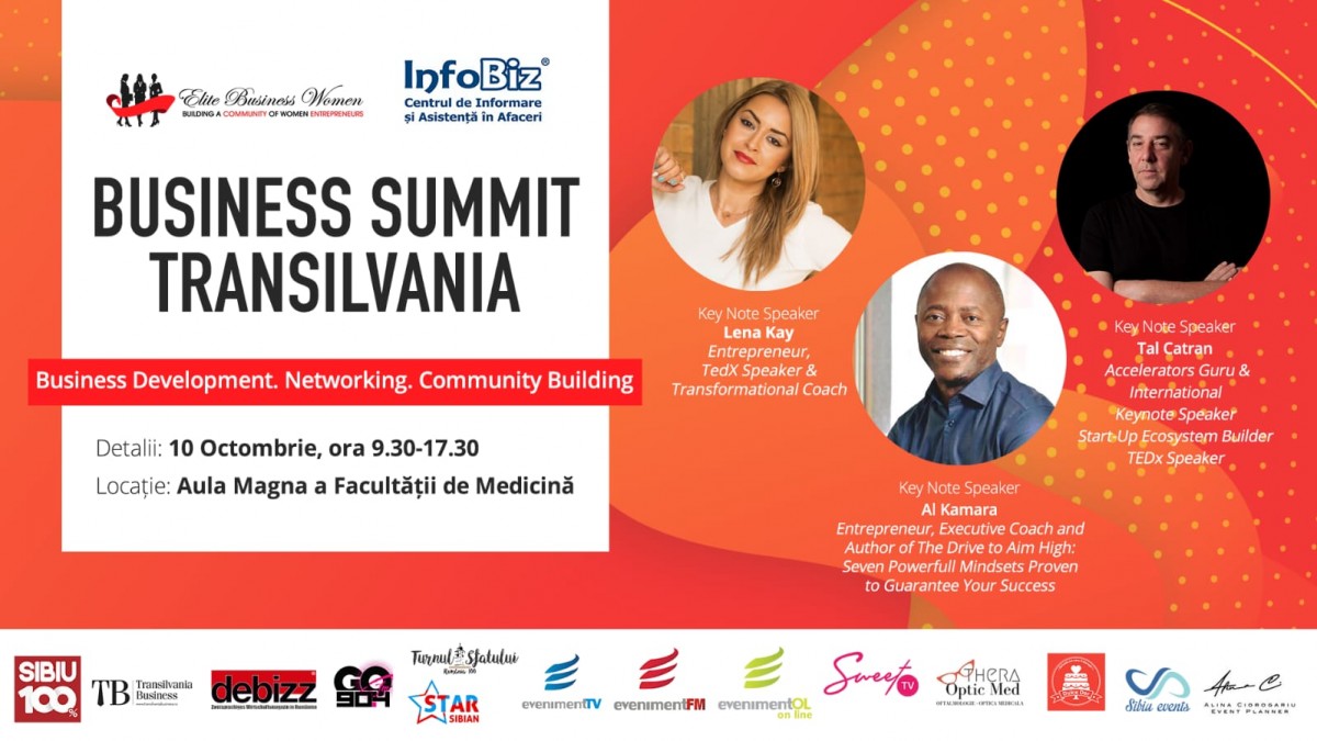 Transilvania Business Summit. Trei importanți speakeri internaționali vin la Sibiu